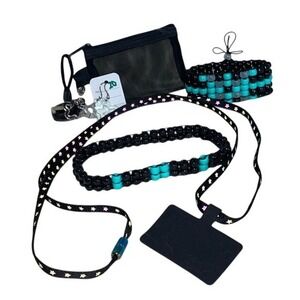 Kandi kid 7pc rave pony bead jewelry Set choker cuff bag earring phone western